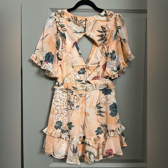 Saints + Secrets Selfie Leslie Orange Flutter Sleeve Dress | Size Small - Picture 5 of 12